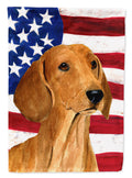 USA American Flag with Dachshund Garden Flag Mailbox Decorative Yard Banner Outside Patio Artwork for Flower Beds, Garden Size, Multicolor