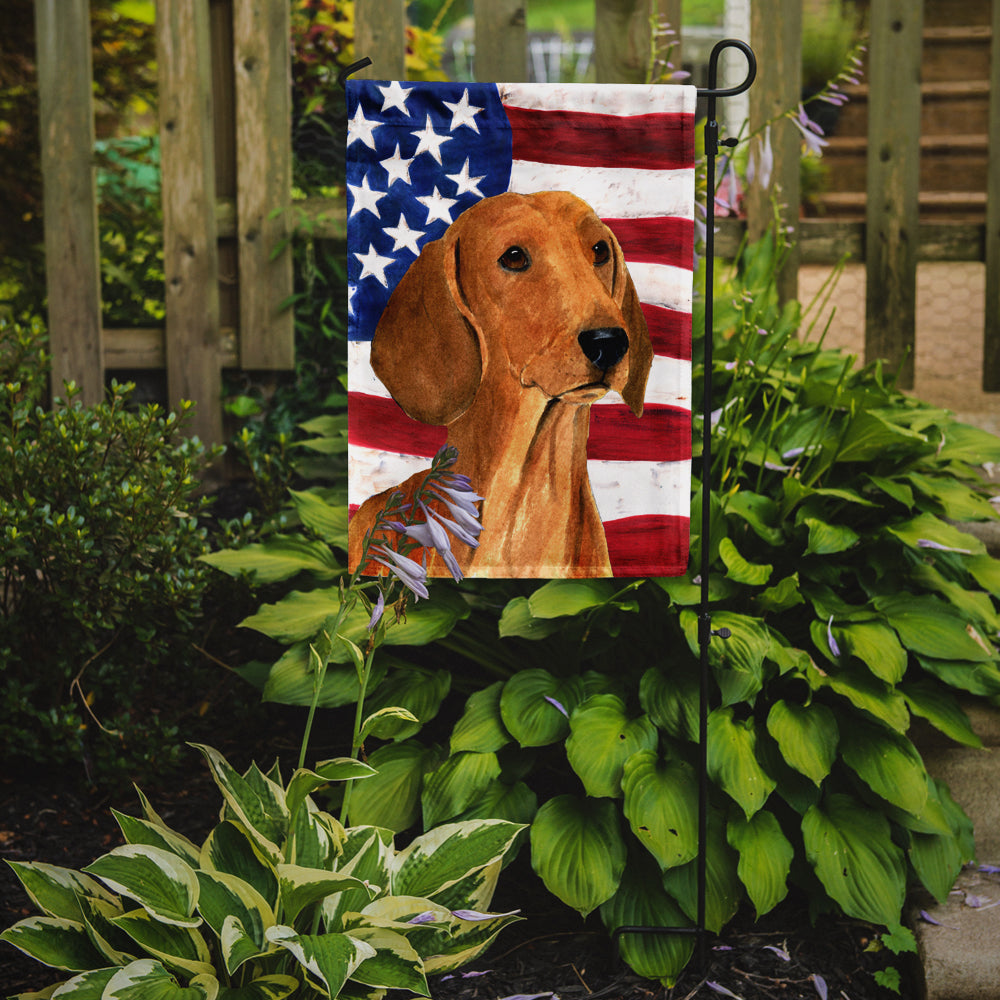 USA American Flag with Dachshund Garden Flag Mailbox Decorative Yard Banner Outside Patio Artwork for Flower Beds, Garden Size, Multicolor