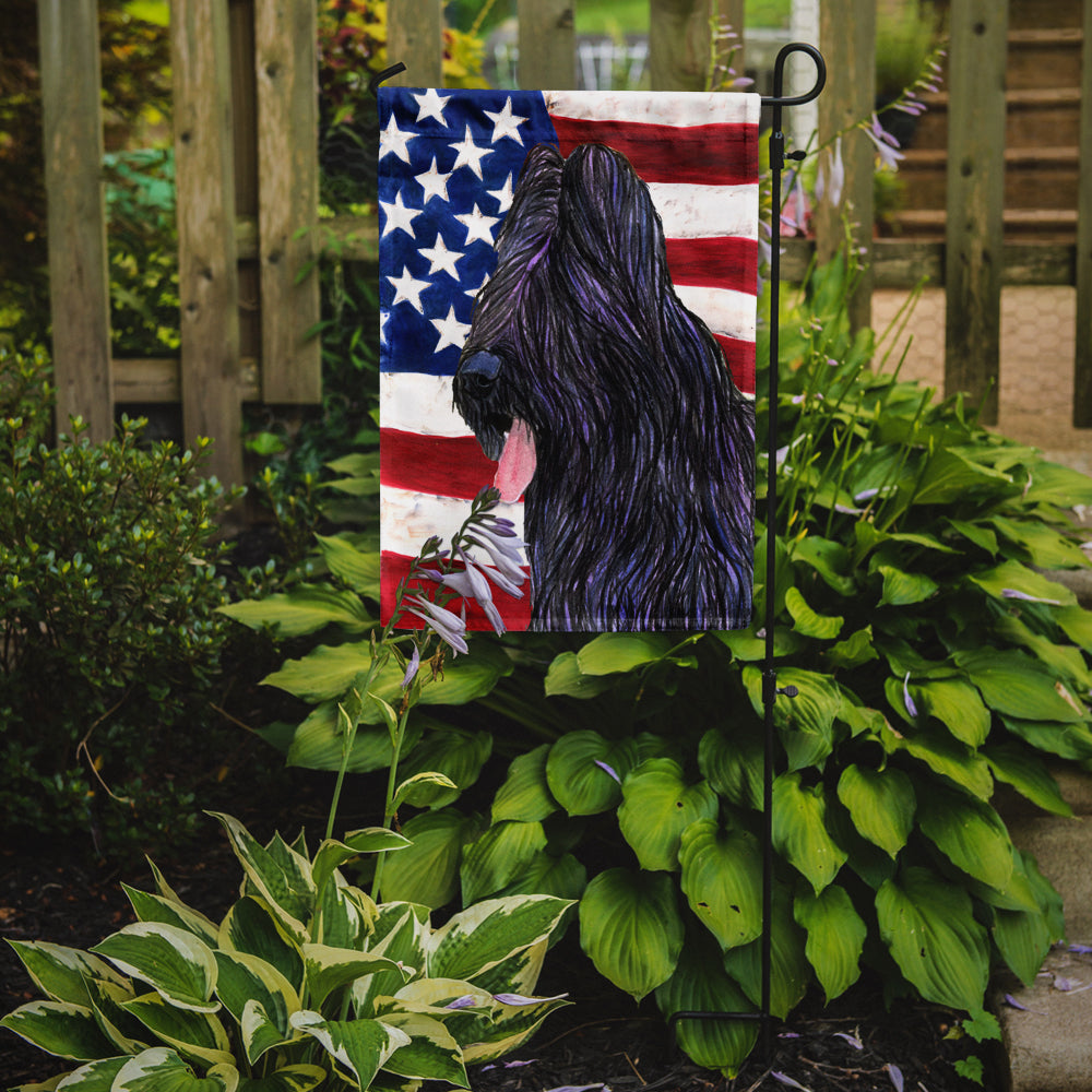 USA American Flag with Briard Garden Flag Mailbox Decorative Yard Banner Outside Patio Artwork for Flower Beds, Garden Size, Multicolor