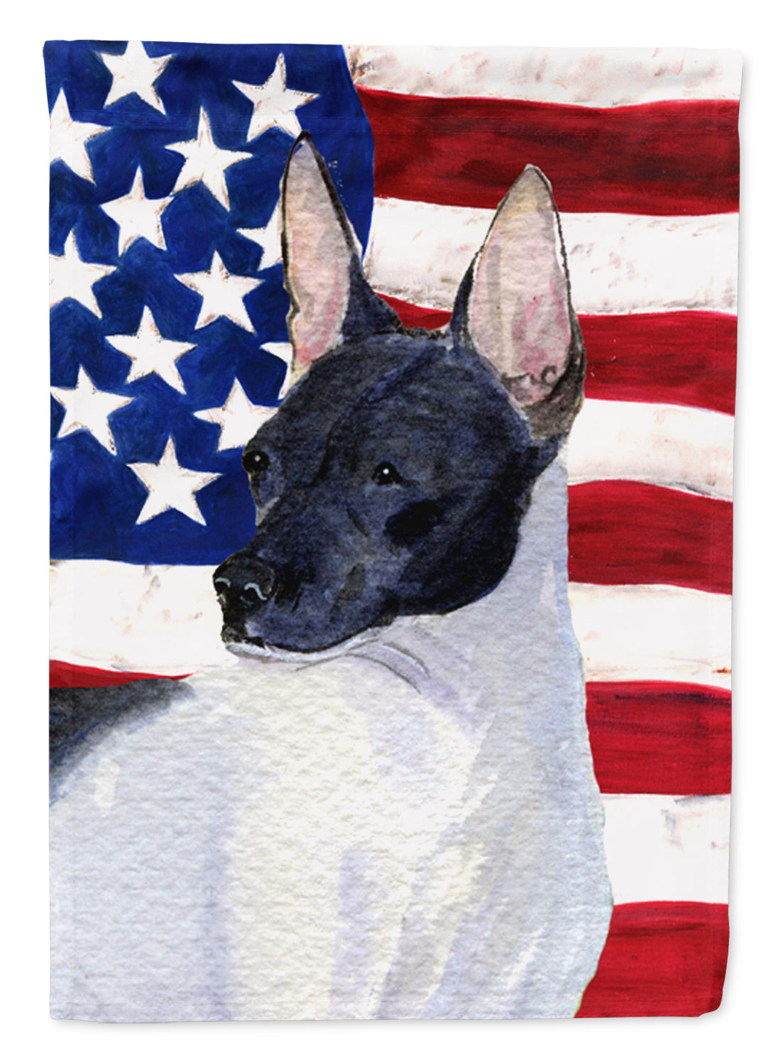 USA American Flag with Rat Terrier Garden Flag Mailbox Decorative Yard Banner Outside Patio Artwork for Flower Beds, Garden Size, Multicolor