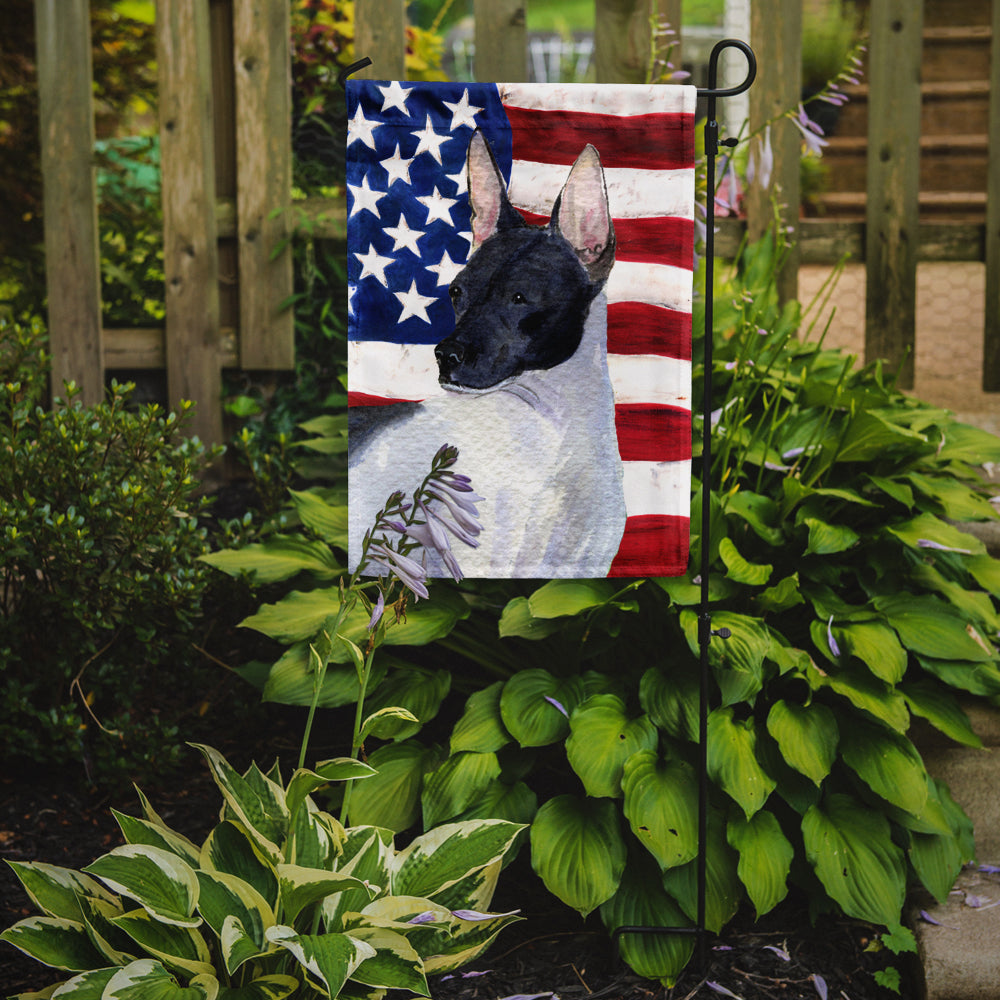 USA American Flag with Rat Terrier Garden Flag Mailbox Decorative Yard Banner Outside Patio Artwork for Flower Beds, Garden Size, Multicolor