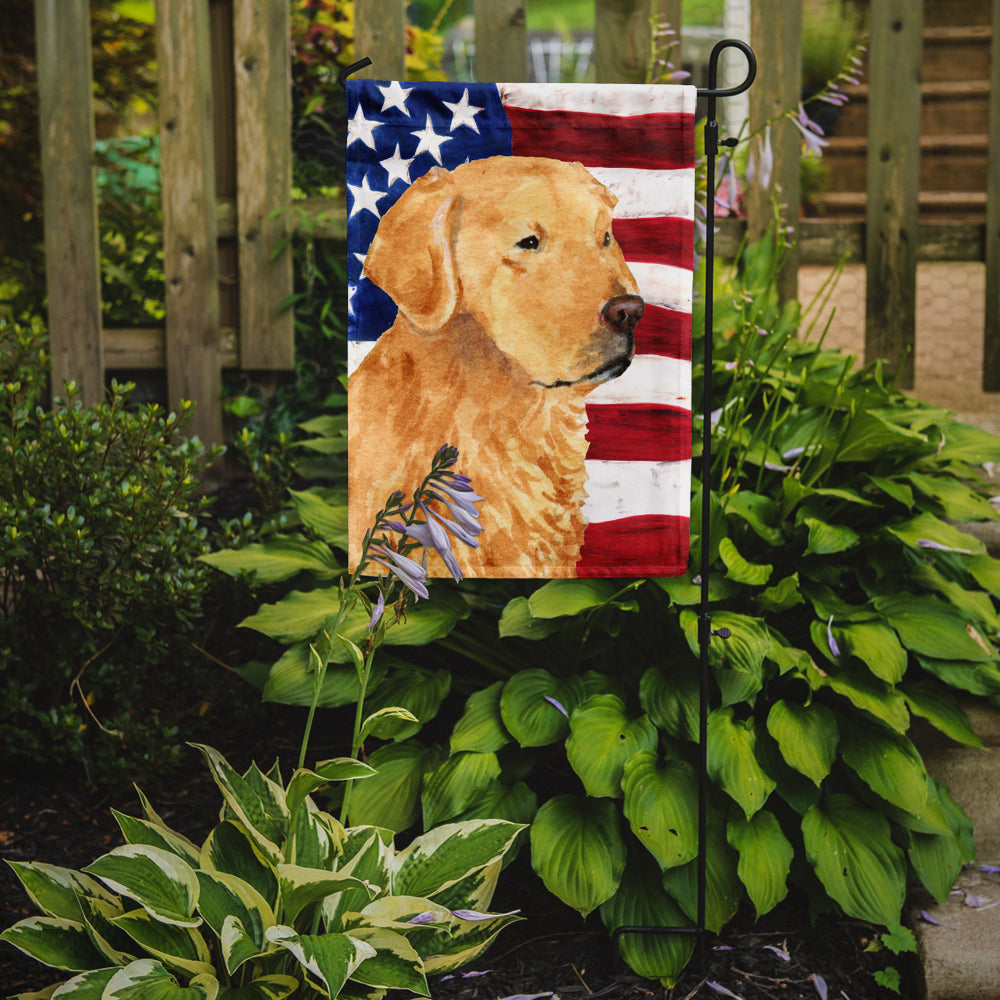 USA American Flag with Golden Retriever Garden Flag Mailbox Decorative Yard Banner Outside Patio Artwork for Flower Beds, Garden Size, Multicolor