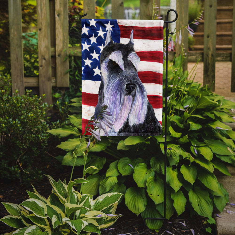 USA American Flag with Schnauzer Garden Flag Mailbox Decorative Yard Banner Outside Patio Artwork for Flower Beds, Garden Size, Multicolor