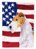 USA American Flag with Fox Terrier Garden Flag Mailbox Decorative Yard Banner Outside Patio Artwork for Flower Beds, Garden Size, Multicolor