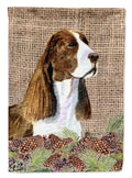 Springer Spaniel on Faux Burlap with Pine Cones Garden Flag Mailbox Decorative Yard Banner Outside Patio Artwork for Flower Beds, Garden Size, Multicolor