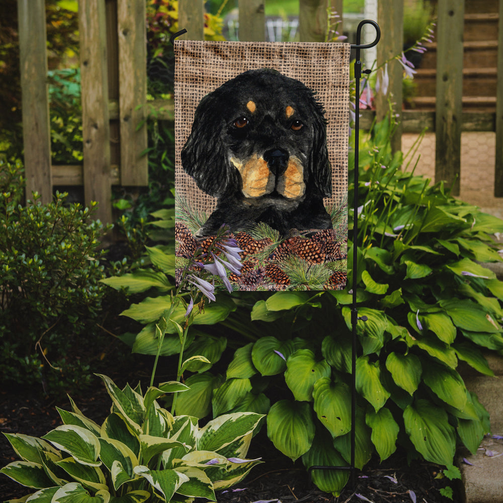 Gordon Setter on Faux Burlap with Pine Cones Garden Flag Mailbox Decorative Yard Banner Outside Patio Artwork for Flower Beds, Garden Size, Multicolor