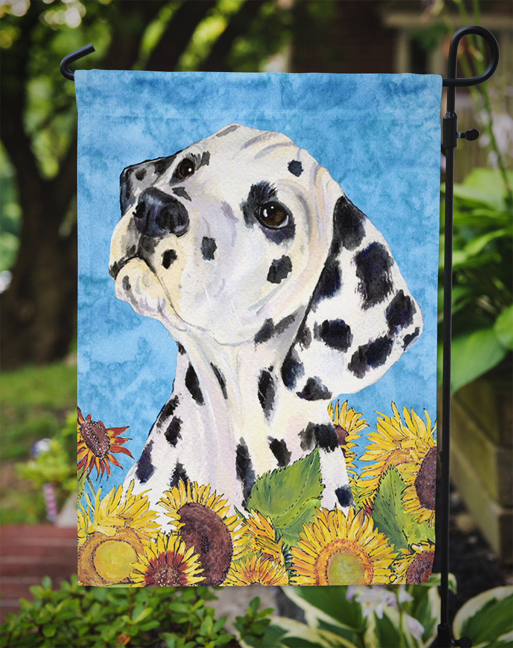 Dalmatian in Summer Flowers Garden Flag Mailbox Decorative Yard Banner Outside Patio Artwork for Flower Beds, Garden Size, Multicolor