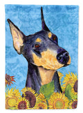 Doberman in Summer Flowers Garden Flag Mailbox Decorative Yard Banner Outside Patio Artwork for Flower Beds, Garden Size, Multicolor