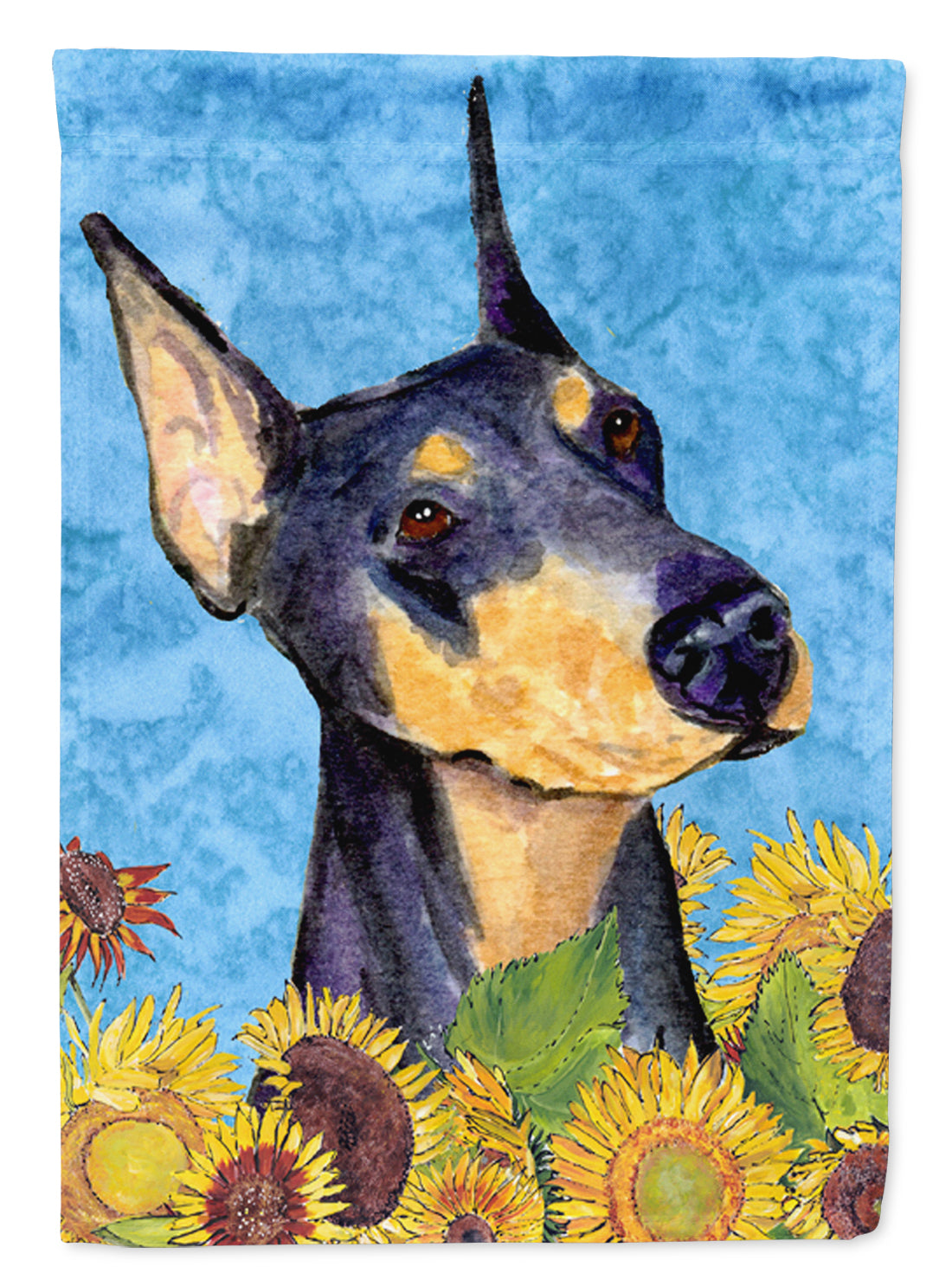 Doberman in Summer Flowers Garden Flag Mailbox Decorative Yard Banner Outside Patio Artwork for Flower Beds, Garden Size, Multicolor