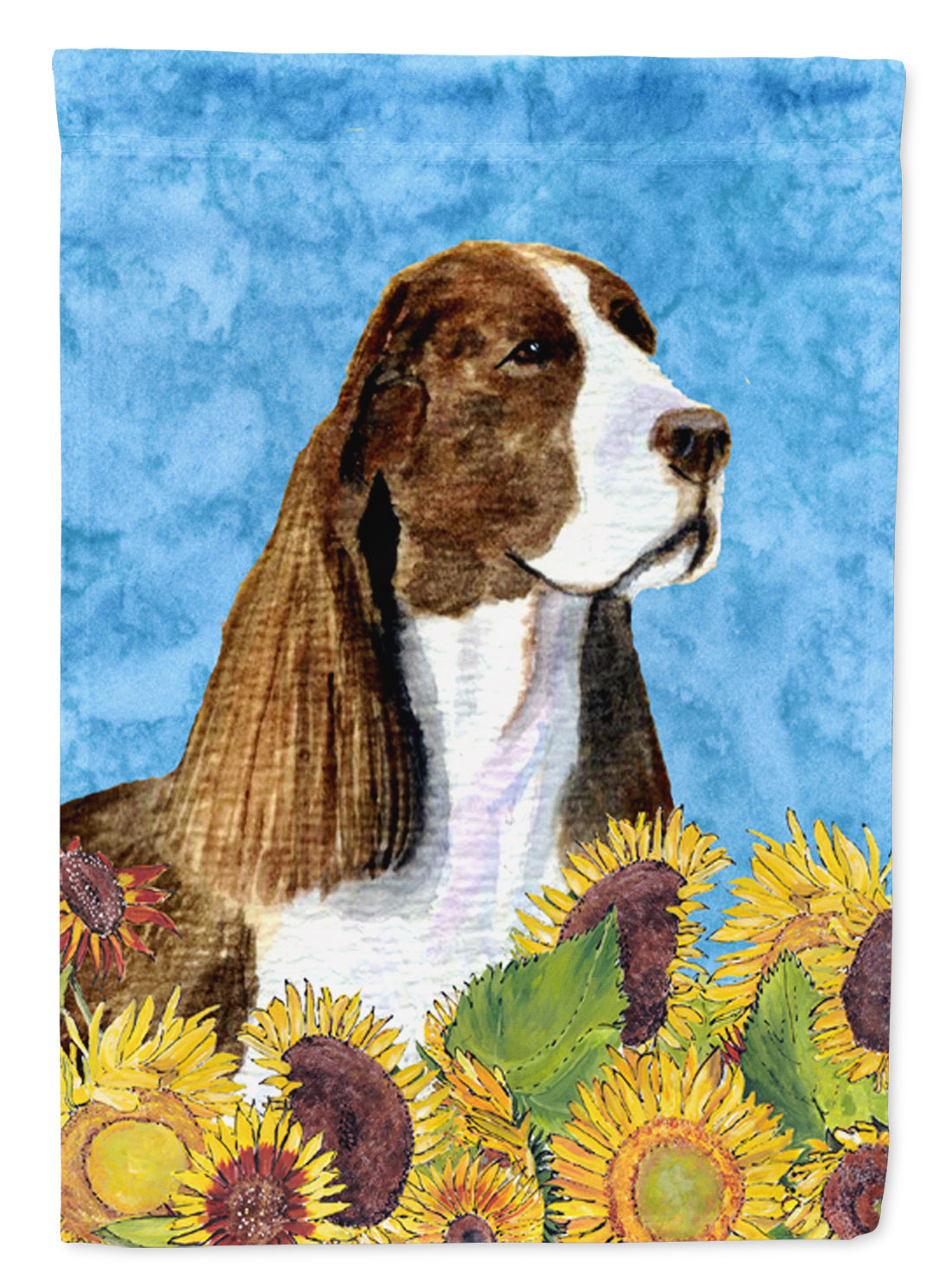 Springer Spaniel in Summer Flowers Garden Flag Mailbox Decorative Yard Banner Outside Patio Artwork for Flower Beds, Garden Size, Multicolor