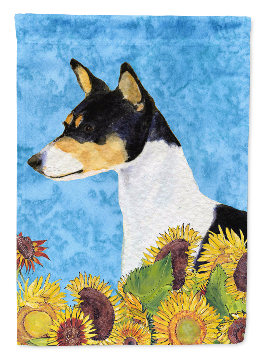 Basenji in Summer Flowers Garden Flag Mailbox Decorative Yard Banner Outside Patio Artwork for Flower Beds, Garden Size, Multicolor