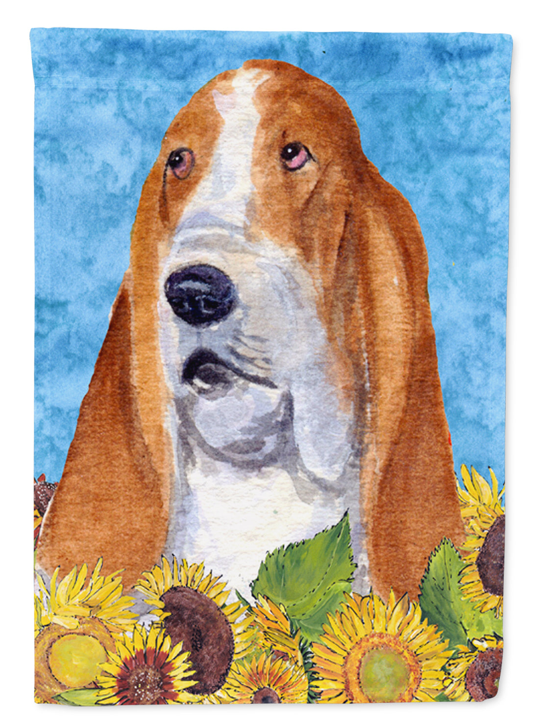 Basset Hound in Summer Flowers Garden Flag Mailbox Decorative Yard Banner Outside Patio Artwork for Flower Beds, Garden Size, Multicolor