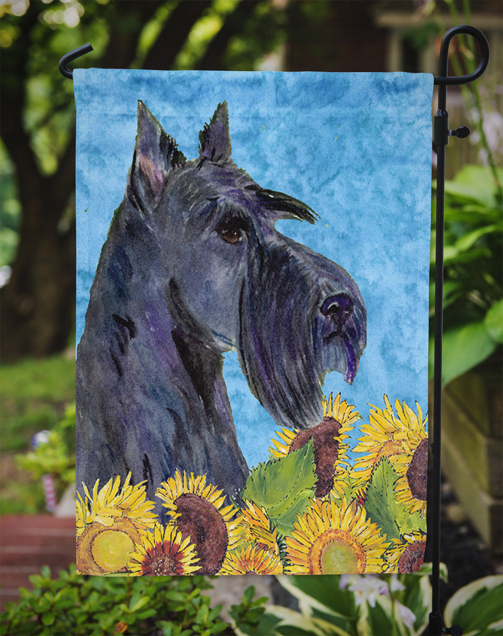 Scottish Terrier in Summer Flowers Garden Flag Mailbox Decorative Yard Banner Outside Patio Artwork for Flower Beds, Garden Size, Multicolor