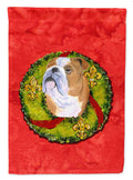 Bulldog English Cristmas Wreath Garden Flag Mailbox Decorative Yard Banner Outside Patio Artwork for Flower Beds, Garden Size, Multicolor