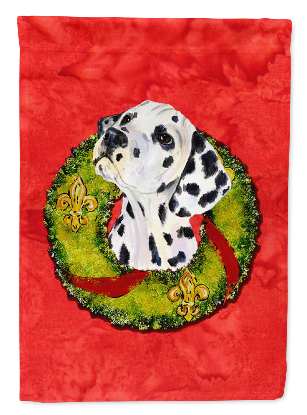 Dalmatian Cristmas Wreath Garden Flag Mailbox Decorative Yard Banner Outside Patio Artwork for Flower Beds, Garden Size, Multicolor