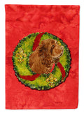 Sussex Spaniel Cristmas Wreath Garden Flag Mailbox Decorative Yard Banner Outside Patio Artwork for Flower Beds, Garden Size, Multicolor