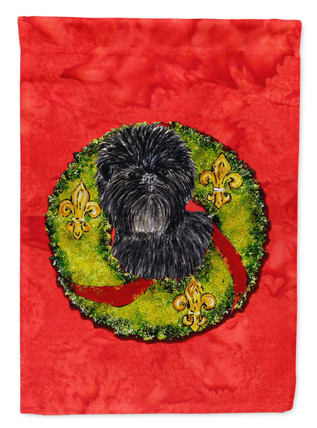 Affenpinscher Cristmas Wreath Garden Flag Mailbox Decorative Yard Banner Outside Patio Artwork for Flower Beds, Garden Size, Multicolor