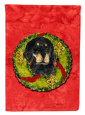 Gordon Setter Cristmas Wreath Garden Flag Mailbox Decorative Yard Banner Outside Patio Artwork for Flower Beds, Garden Size, Multicolor