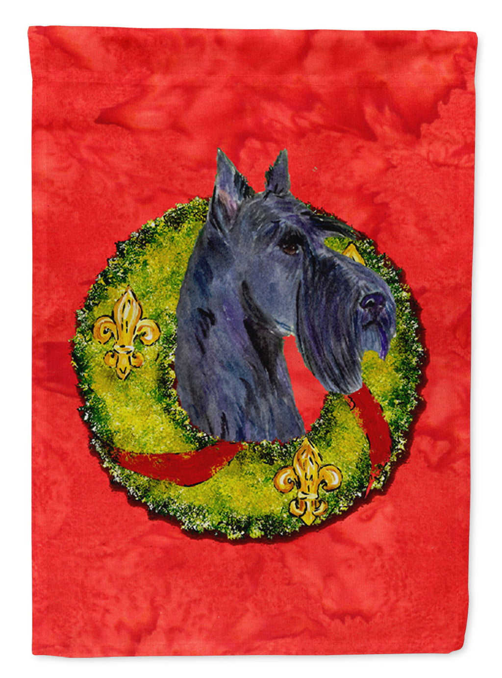 Scottish Terrier Cristmas Wreath Garden Flag Mailbox Decorative Yard Banner Outside Patio Artwork for Flower Beds, Garden Size, Multicolor