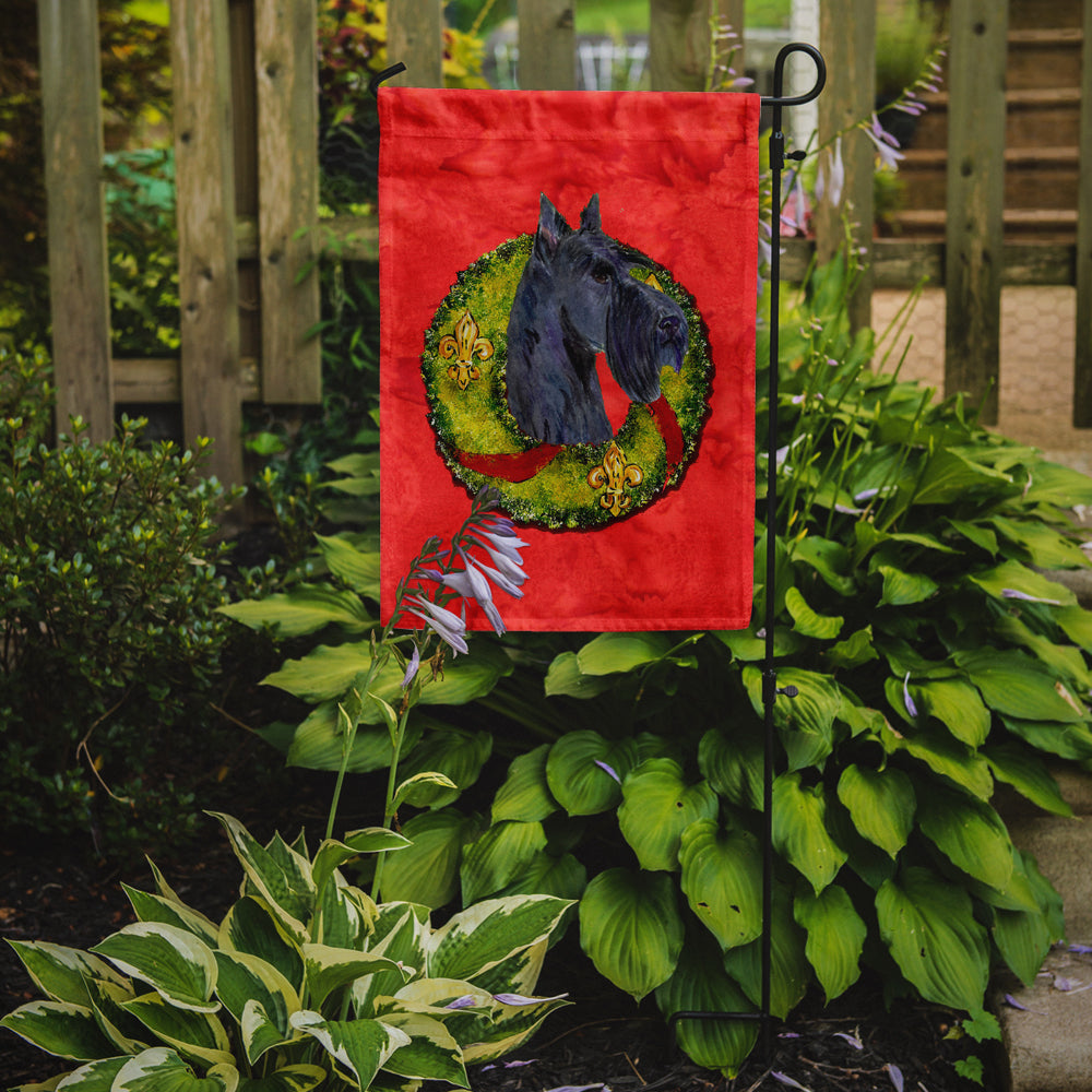 Scottish Terrier Cristmas Wreath Garden Flag Mailbox Decorative Yard Banner Outside Patio Artwork for Flower Beds, Garden Size, Multicolor