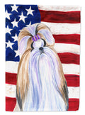 USA American Flag with Shih Tzu Garden Flag Mailbox Decorative Yard Banner Outside Patio Artwork for Flower Beds, Garden Size, Multicolor