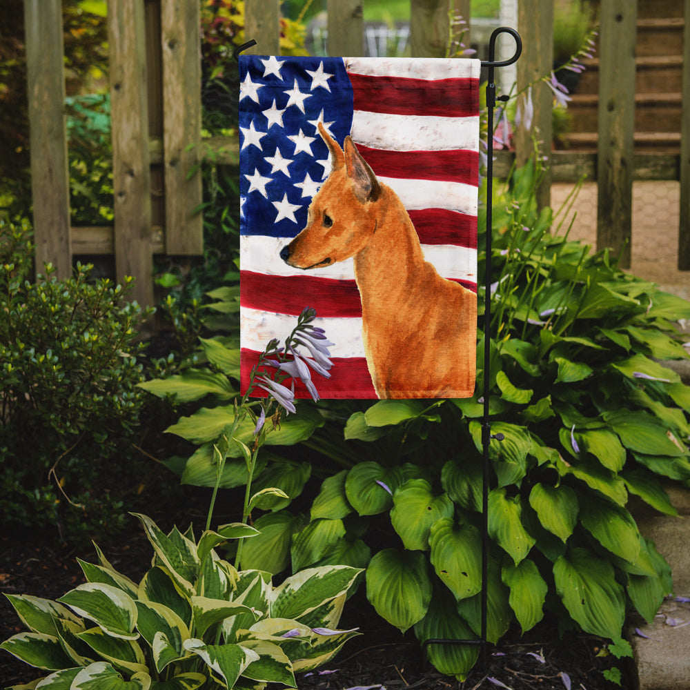 USA American Flag with Min Pin Garden Flag Mailbox Decorative Yard Banner Outside Patio Artwork for Flower Beds, Garden Size, Multicolor