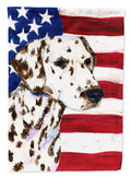 USA American Flag with Dalmatian Garden Flag Mailbox Decorative Yard Banner Outside Patio Artwork for Flower Beds, Garden Size, Multicolor