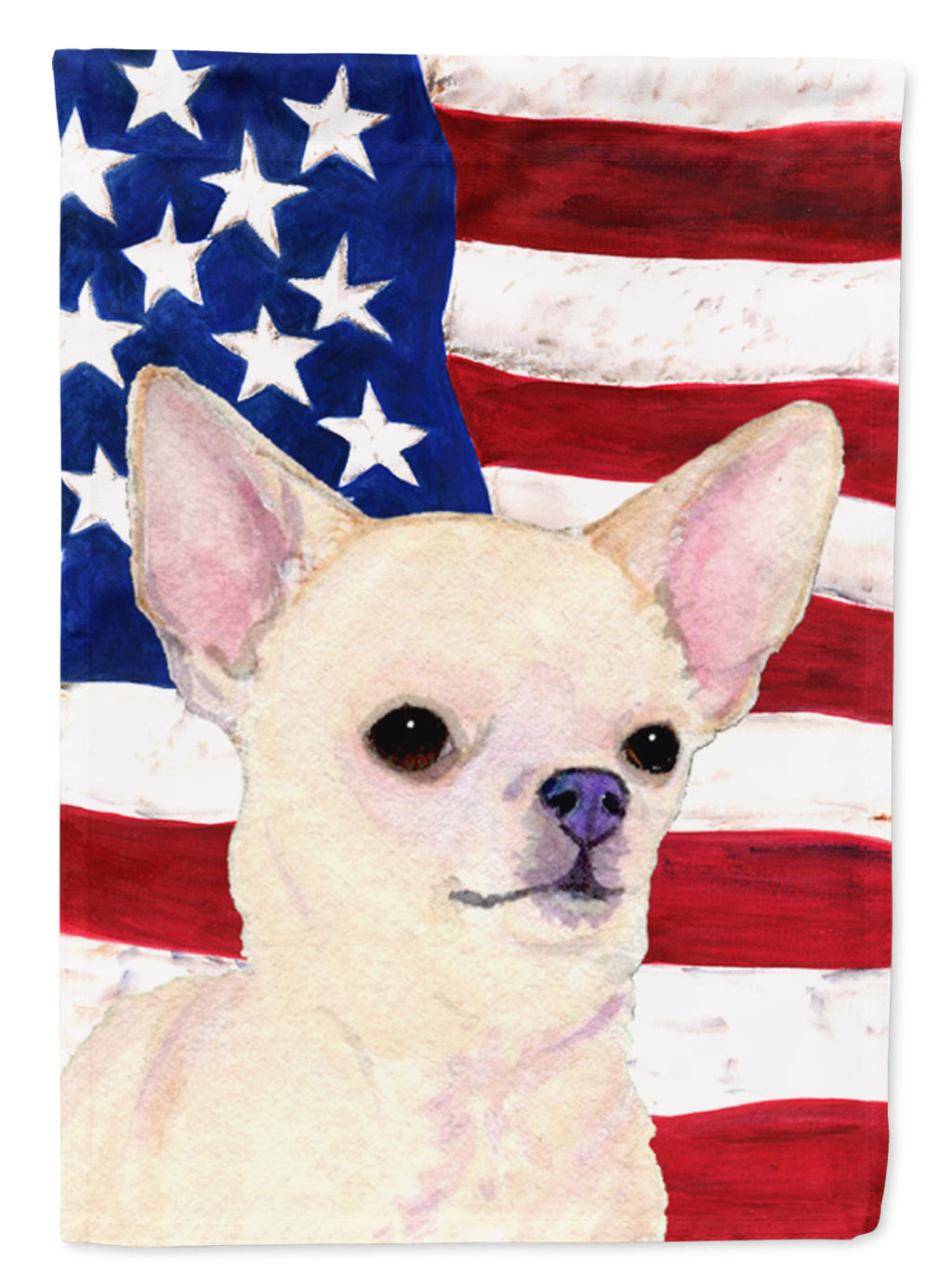 USA American Flag with Chihuahua Garden Flag Mailbox Decorative Yard Banner Outside Patio Artwork for Flower Beds, Garden Size, Multicolor