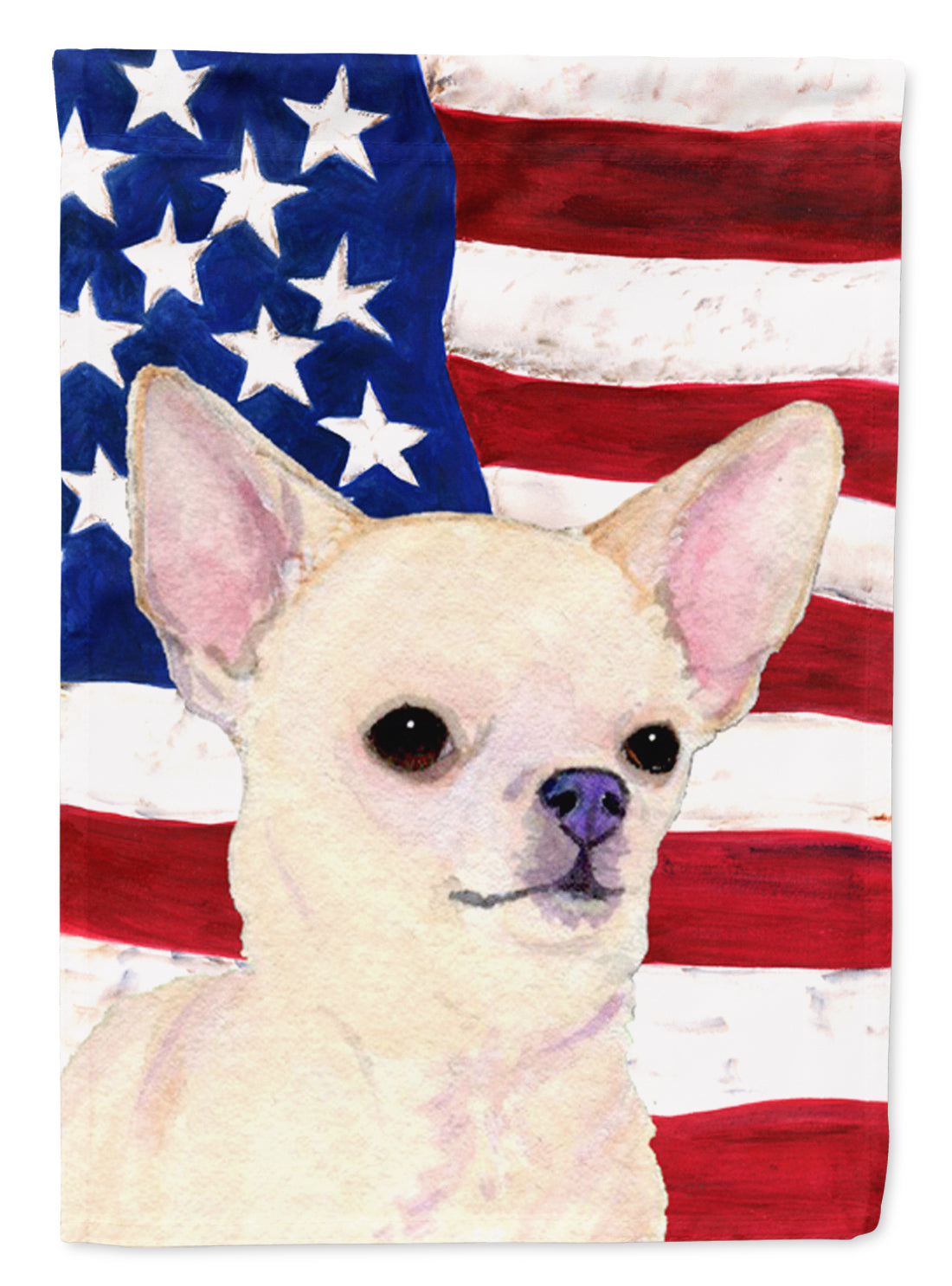 USA American Flag with Chihuahua Garden Flag Mailbox Decorative Yard Banner Outside Patio Artwork for Flower Beds, Garden Size, Multicolor