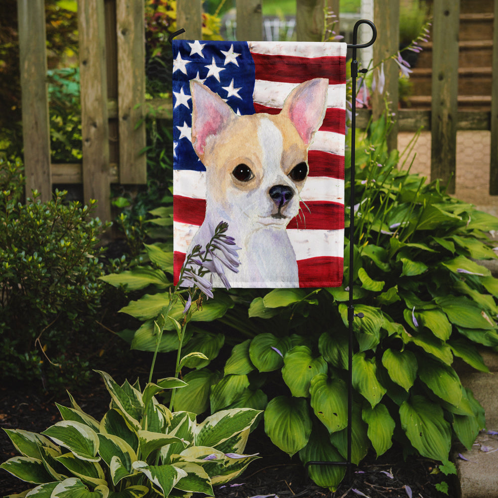 USA American Flag with Chihuahua Garden Flag Mailbox Decorative Yard Banner Outside Patio Artwork for Flower Beds, Garden Size, Multicolor