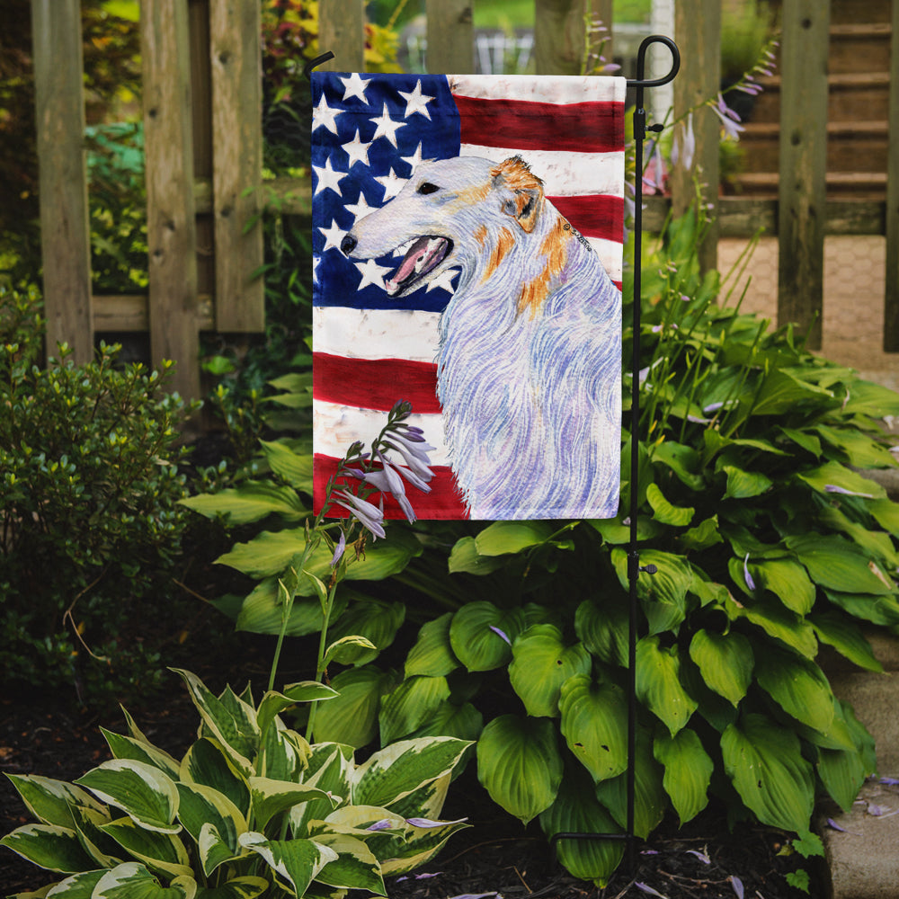 USA American Flag with Borzoi Garden Flag Mailbox Decorative Yard Banner Outside Patio Artwork for Flower Beds, Garden Size, Multicolor