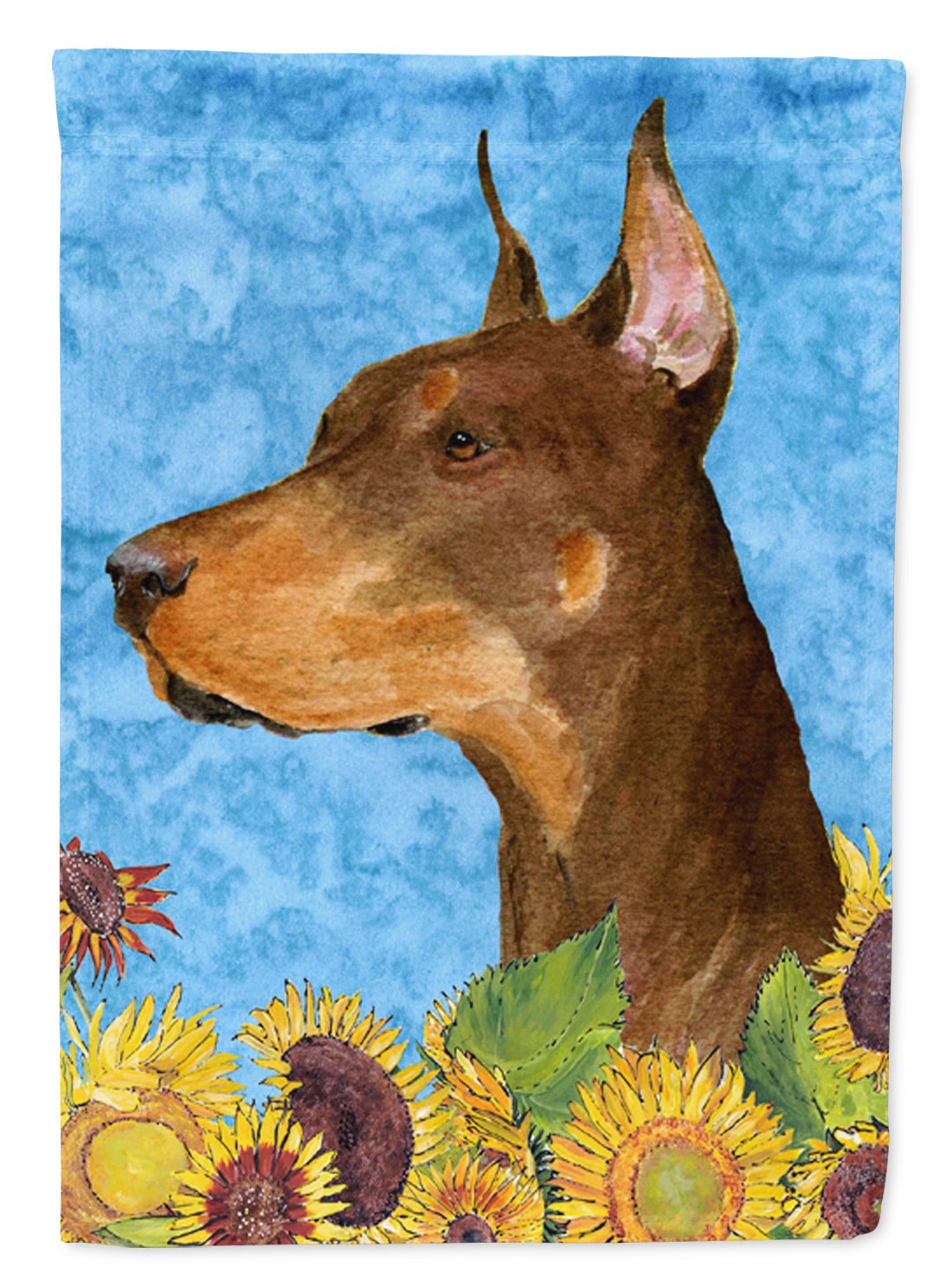 Doberman in Summer Flowers Garden Flag Mailbox Decorative Yard Banner Outside Patio Artwork for Flower Beds, Garden Size, Multicolor