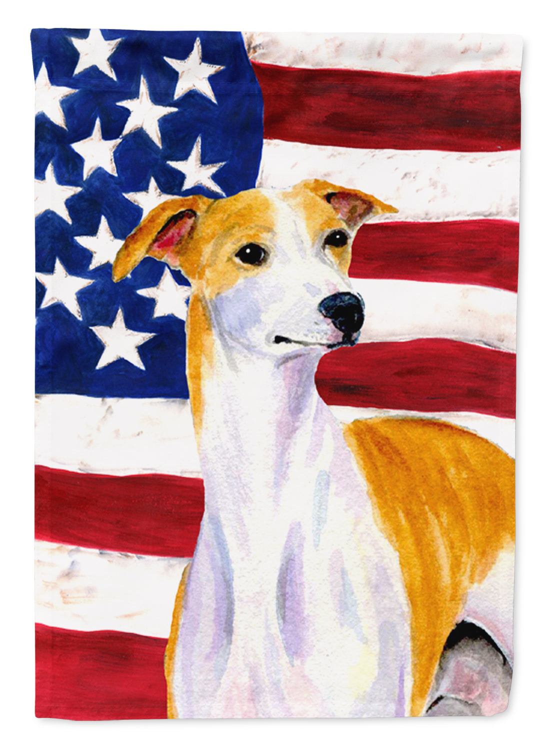 USA American Flag with Whippet Garden Flag Mailbox Decorative Yard Banner Outside Patio Artwork for Flower Beds, Garden Size, Multicolor