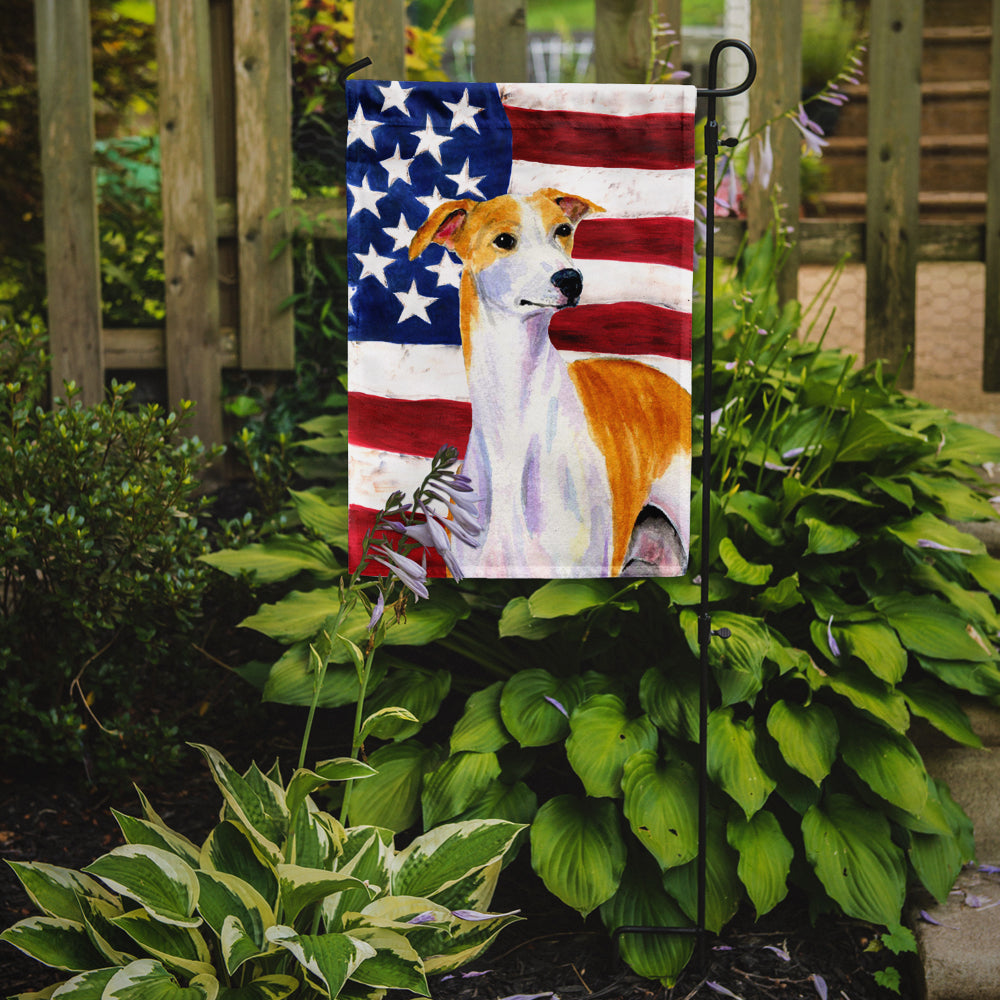 USA American Flag with Whippet Garden Flag Mailbox Decorative Yard Banner Outside Patio Artwork for Flower Beds, Garden Size, Multicolor