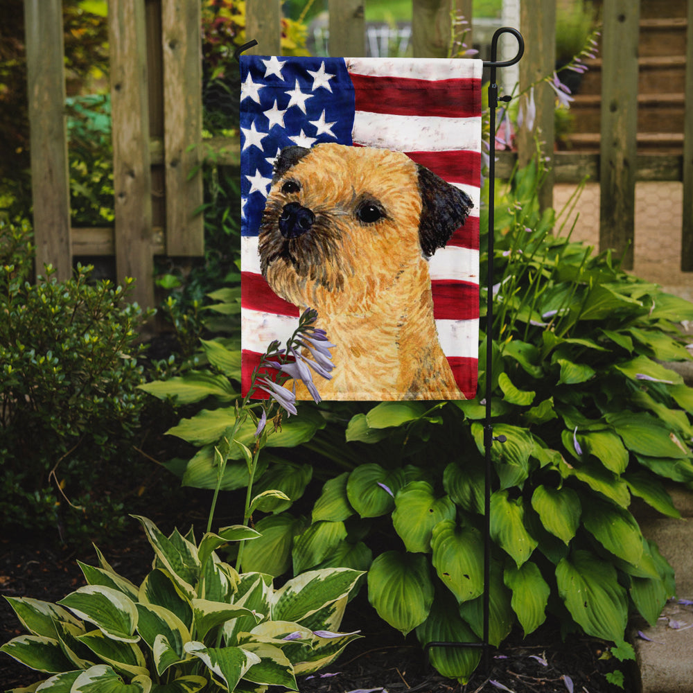USA American Flag with Border Terrier Garden Flag Mailbox Decorative Yard Banner Outside Patio Artwork for Flower Beds, Garden Size, Multicolor