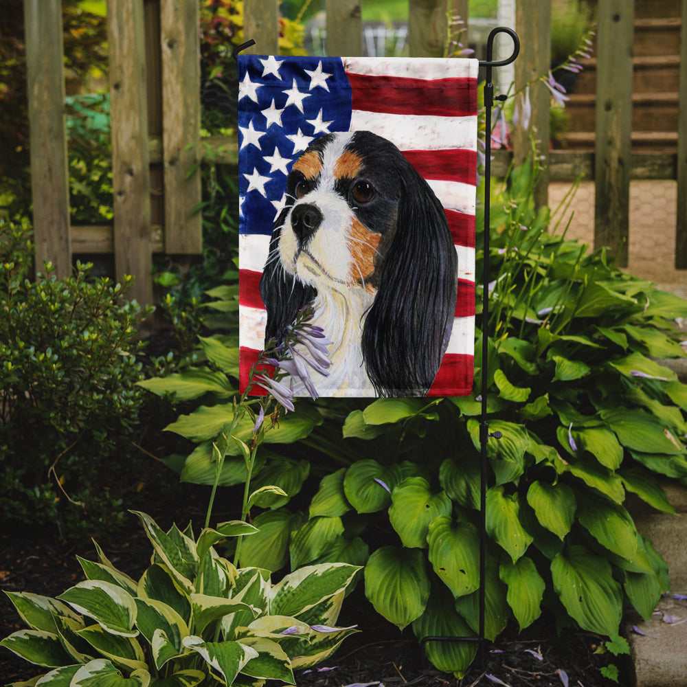USA American Flag with Cavalier Spaniel Garden Flag Mailbox Decorative Yard Banner Outside Patio Artwork for Flower Beds, Garden Size, Multicolor