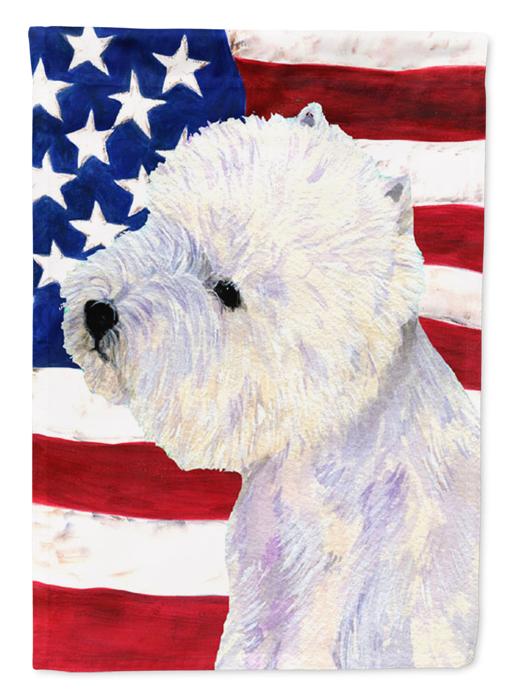 USA American Flag with Westie Garden Flag Mailbox Decorative Yard Banner Outside Patio Artwork for Flower Beds, Garden Size, Multicolor
