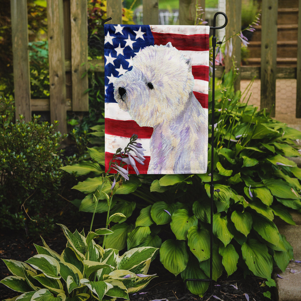 USA American Flag with Westie Garden Flag Mailbox Decorative Yard Banner Outside Patio Artwork for Flower Beds, Garden Size, Multicolor
