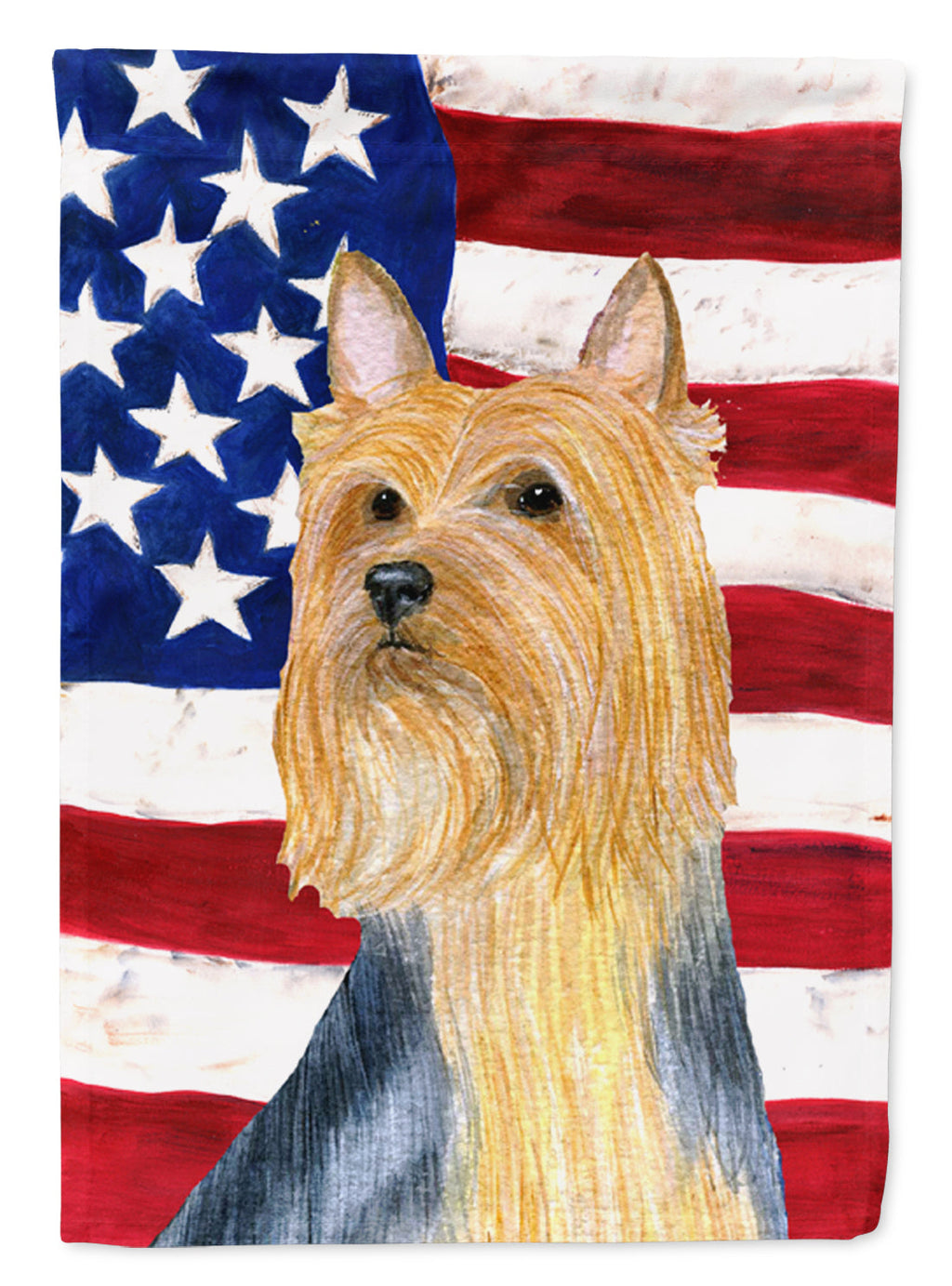 USA American Flag with Silky Terrier Garden Flag Mailbox Decorative Yard Banner Outside Patio Artwork for Flower Beds, Garden Size, Multicolor