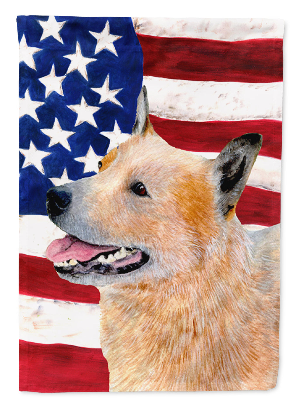 USA American Flag with Australian Cattle Dog Garden Flag Mailbox Decorative Yard Banner Outside Patio Artwork for Flower Beds, Garden Size, Multicolor