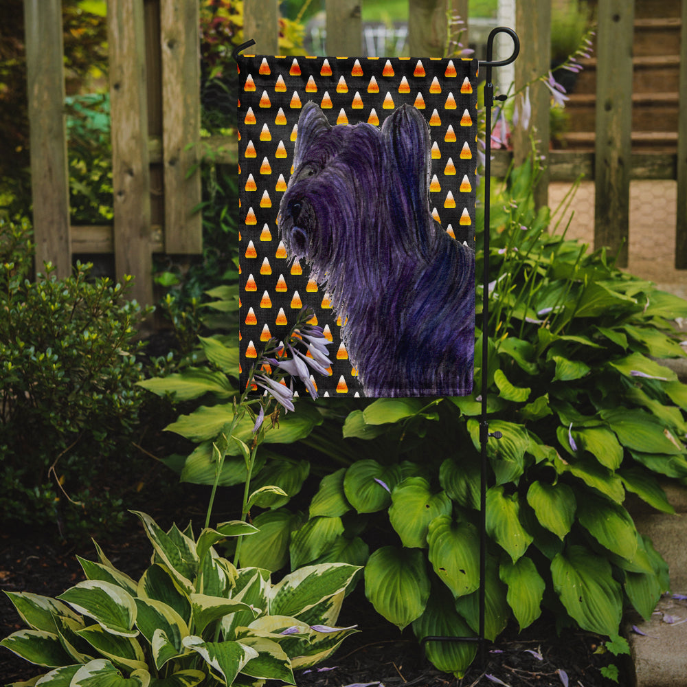 Skye Terrier Candy Corn Halloween Portrait Garden Flag Mailbox Decorative Yard Banner Outside Patio Artwork for Flower Beds, Garden Size, Multicolor