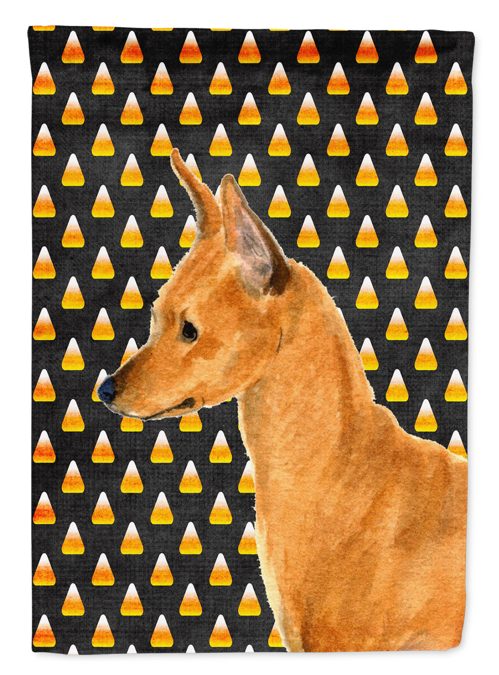 Min Pin Candy Corn Halloween Portrait Garden Flag Mailbox Decorative Yard Banner Outside Patio Artwork for Flower Beds, Garden Size, Multicolor