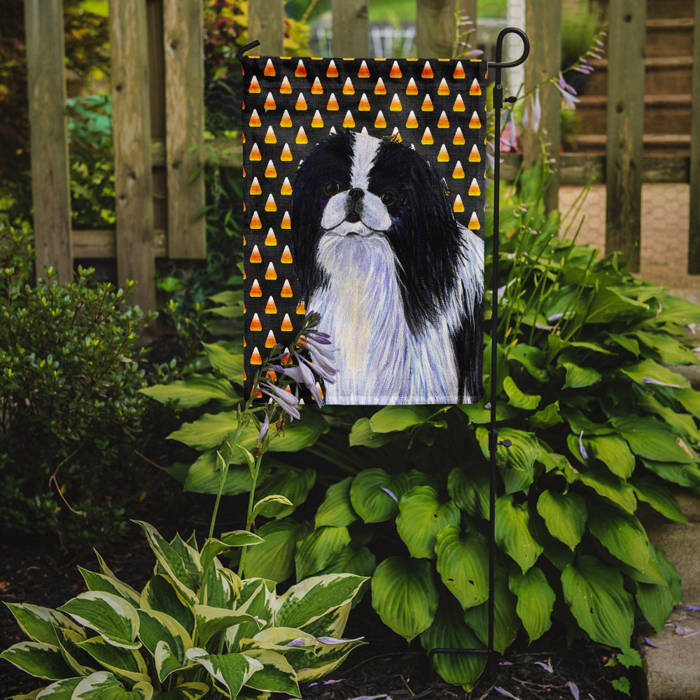 Japanese Chin Candy Corn Halloween Portrait Garden Flag Mailbox Decorative Yard Banner Outside Patio Artwork for Flower Beds, Garden Size, Multicolor