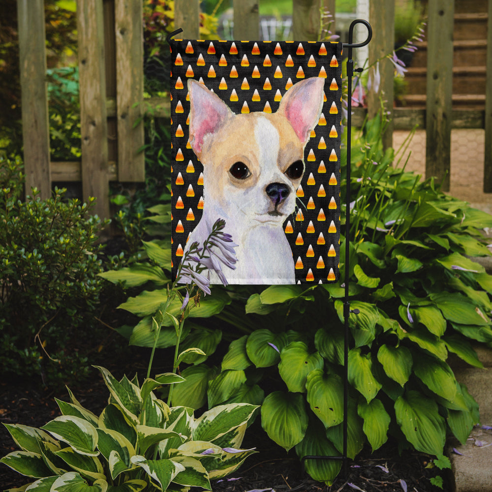 Chihuahua Candy Corn Halloween Portrait Garden Flag Mailbox Decorative Yard Banner Outside Patio Artwork for Flower Beds, Garden Size, Multicolor