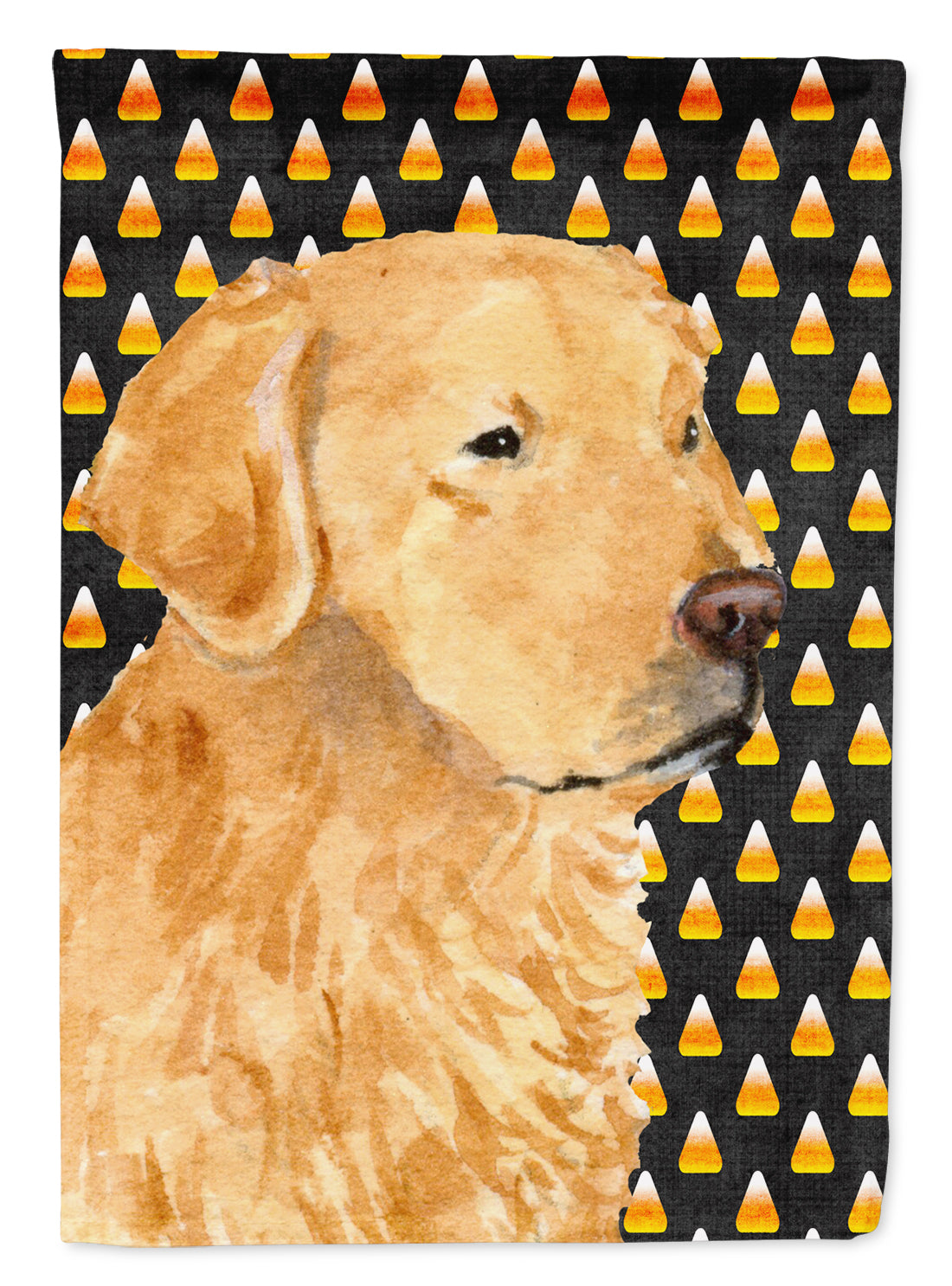 Golden Retriever Candy Corn Halloween Portrait Garden Flag Mailbox Decorative Yard Banner Outside Patio Artwork for Flower Beds, Garden Size, Multicolor