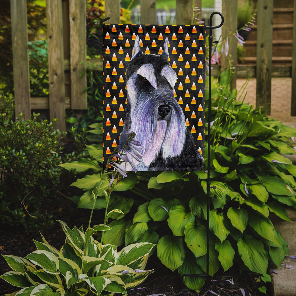 Schnauzer Candy Corn Halloween Portrait Garden Flag Mailbox Decorative Yard Banner Outside Patio Artwork for Flower Beds, Garden Size, Multicolor