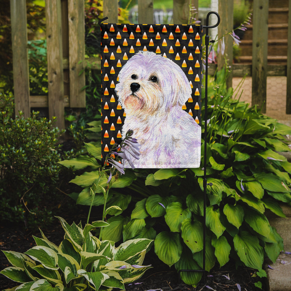Maltese Candy Corn Halloween Portrait Garden Flag Mailbox Decorative Yard Banner Outside Patio Artwork for Flower Beds, Garden Size, Multicolor