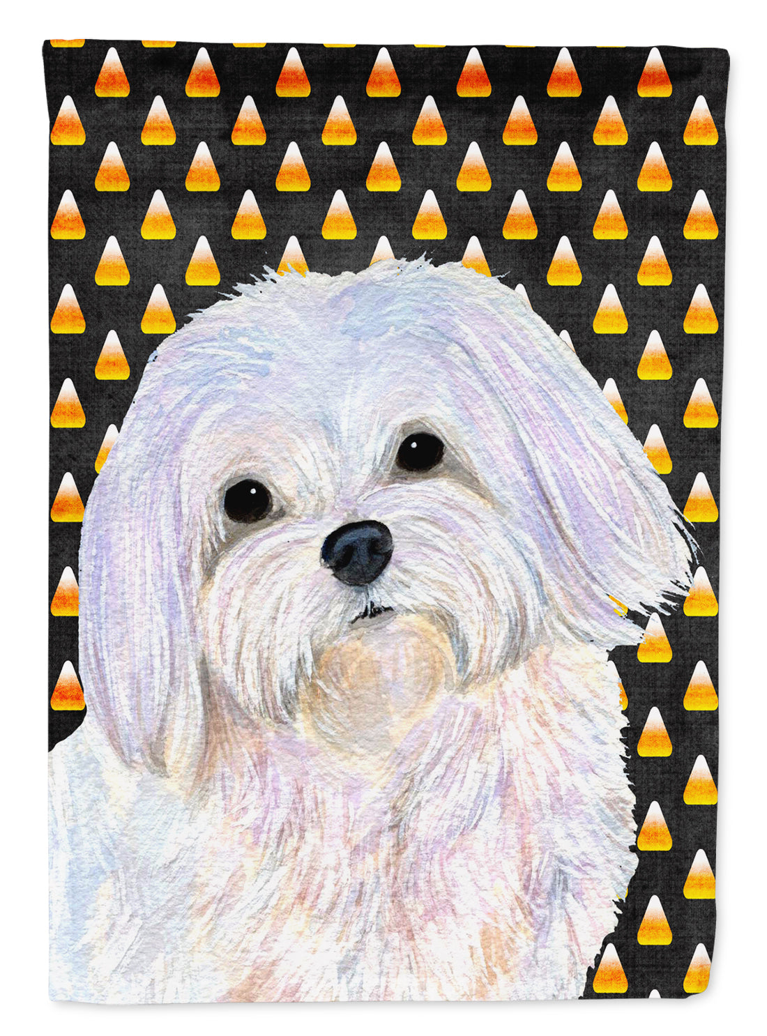 Maltese Candy Corn Halloween Portrait Garden Flag Mailbox Decorative Yard Banner Outside Patio Artwork for Flower Beds, Garden Size, Multicolor