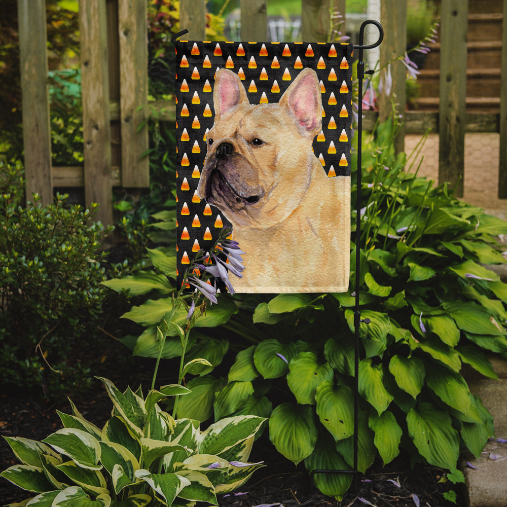 French Bulldog Candy Corn Halloween Portrait Garden Flag Mailbox Decorative Yard Banner Outside Patio Artwork for Flower Beds, Garden Size, Multicolor