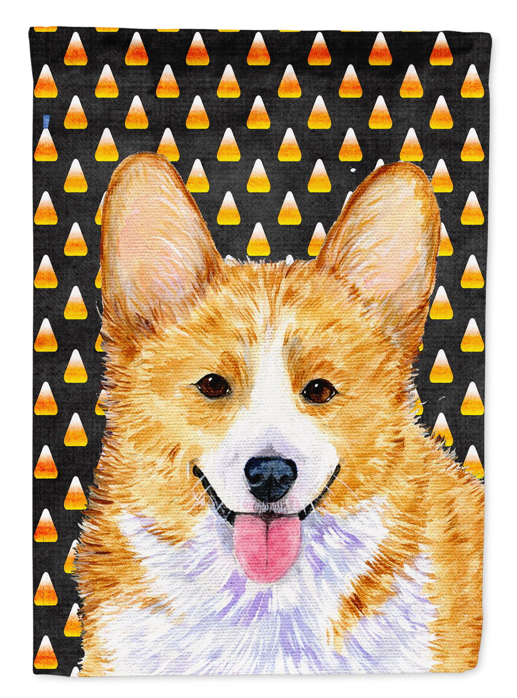 Corgi Candy Corn Halloween Portrait Garden Flag Mailbox Decorative Yard Banner Outside Patio Artwork for Flower Beds, Garden Size, Multicolor